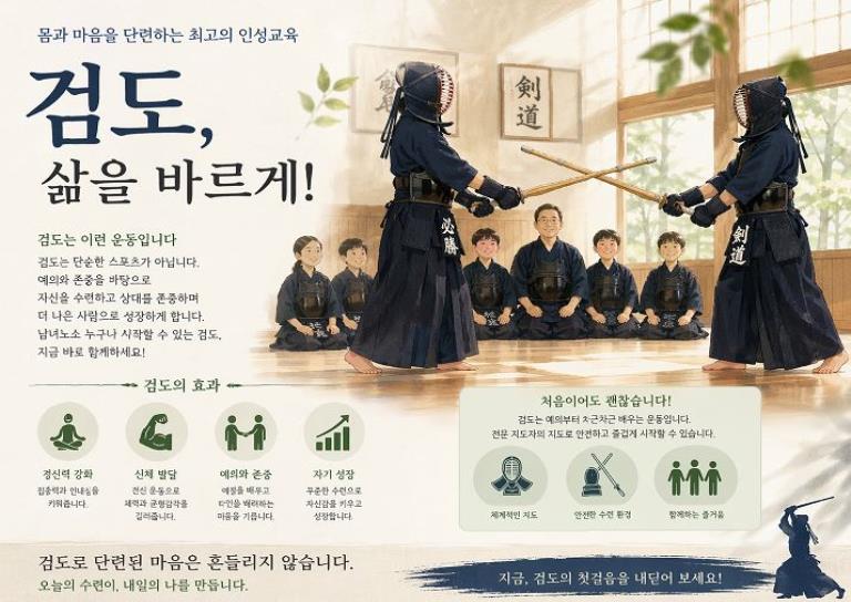바른 인성과 집중력을 길러주는 어린이 검도 이미지